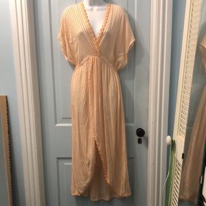 Blue Island long bathing suit cover up beachwear size medium NWT